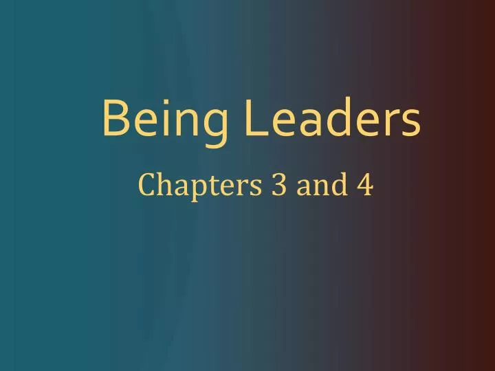 being leaders