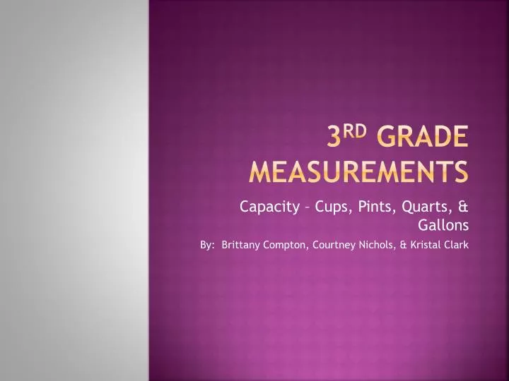 3 rd grade measurements