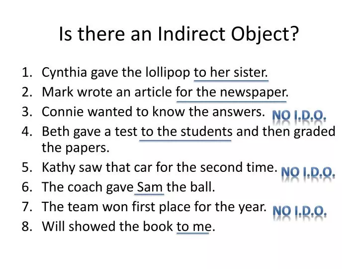 is there an indirect object