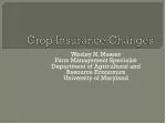 Crop Insurance Changes - slide 1