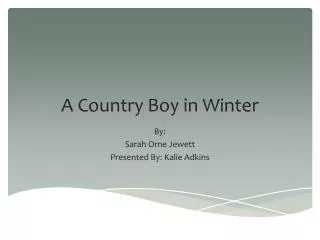 A Country Boy in Winter