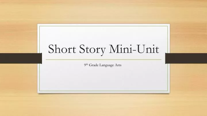 short story mini unit