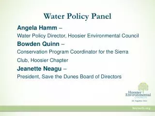 Water Policy Panel