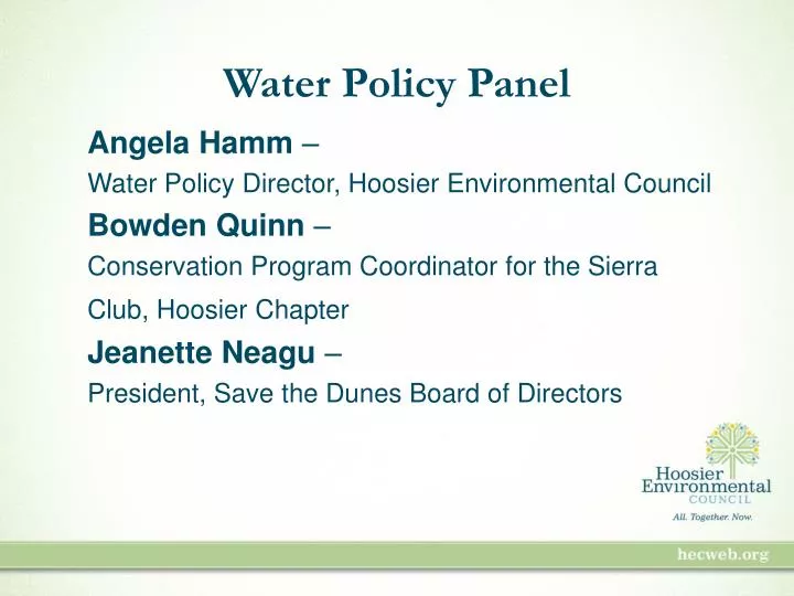 water policy panel