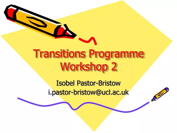 transitions programme workshop 2