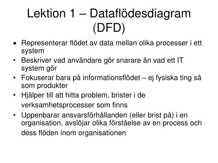 lektion 1 datafl desdiagram dfd