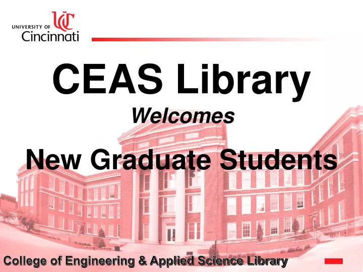 ceas library welcomes new graduate students