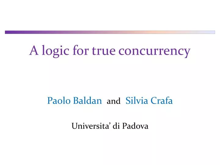 a logic for true concurrency