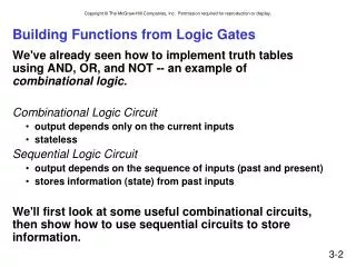 Building Functions from Logic Gates