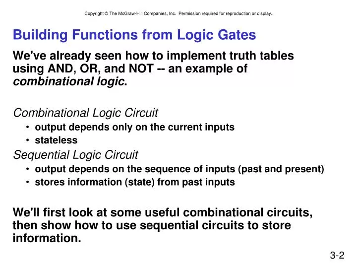 building functions from logic gates