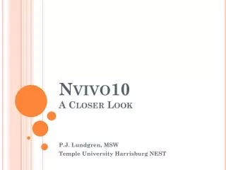 Nvivo10 A Closer Look