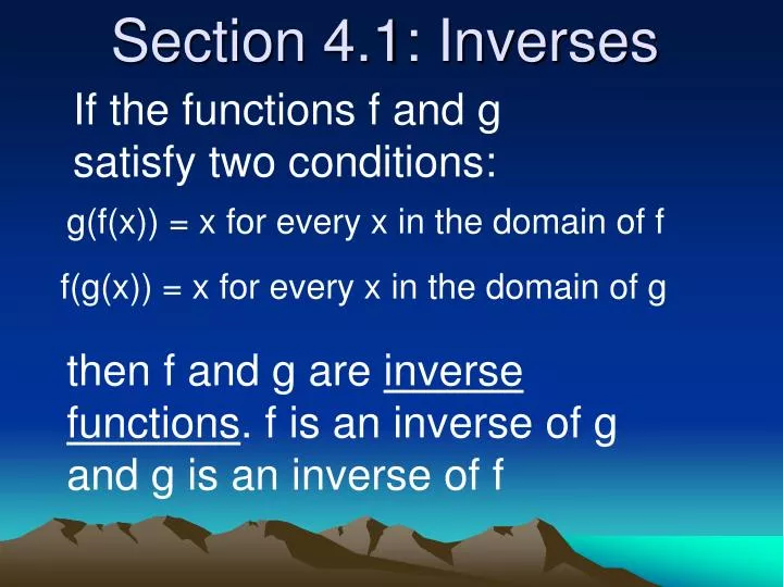section 4 1 inverses