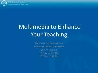 Multimedia to Enhance Your Teaching