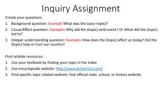 Inquiry Assignment