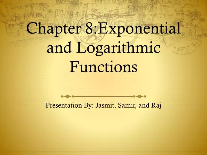 chapter 8 exponential and logarithmic functions