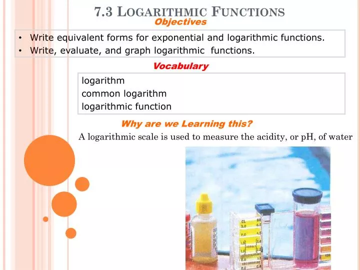 7 3 logarithmic functions