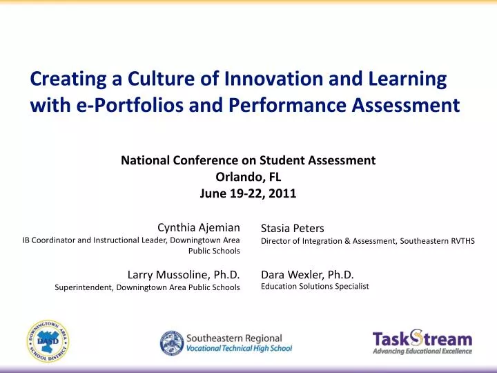 creating a culture of innovation and learning with e portfolios and performance assessment