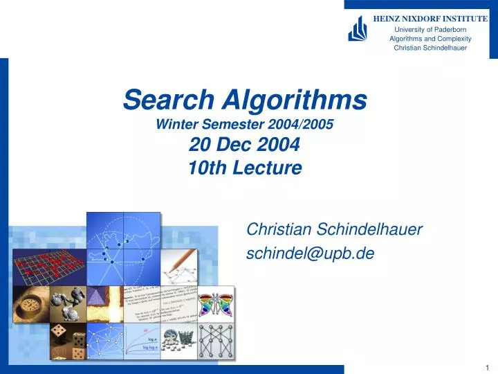 search algorithms winter semester 2004 2005 20 dec 2004 10th lecture