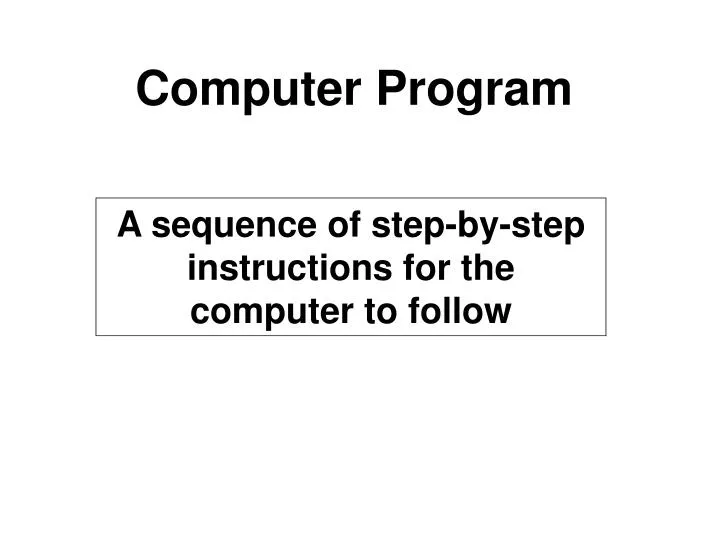 computer program