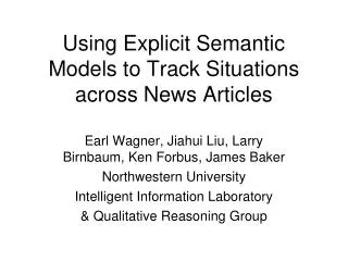 Using Explicit Semantic Models to Track Situations across News Articles
