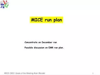 MICE run plan