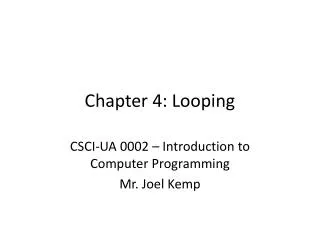 Chapter 4: Looping