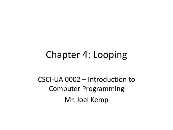 chapter 4 looping