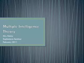 Multiple Intelligence Theory