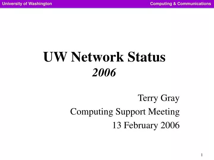 uw network status 2006