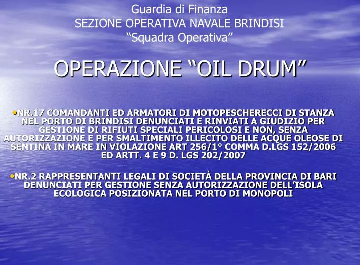 operazione oil drum