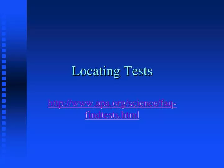 locating tests