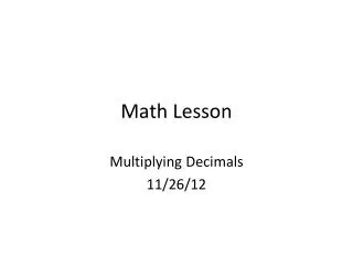 Math Lesson