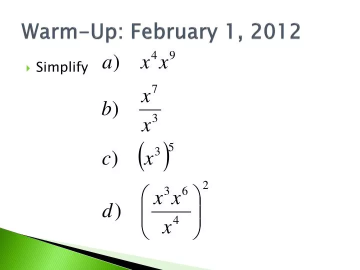 warm up february 1 2012