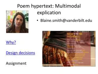 Poem h ypertext: Multimodal explication