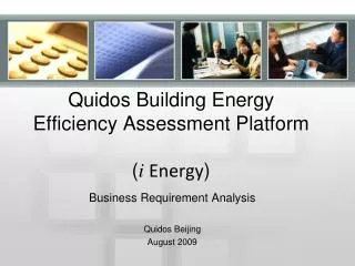 Quidos Building Energy Efficiency Assessment Platform ( i Energy )