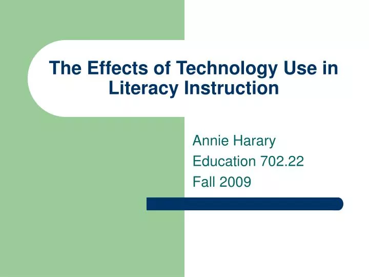 the effects of technology use in literacy instruction