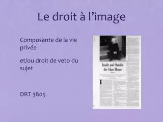 le droit l image