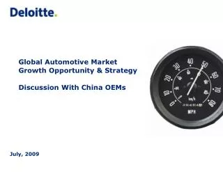 Global Automotive Market Growth Opportunity &amp; Strategy Discussion With China OEMs