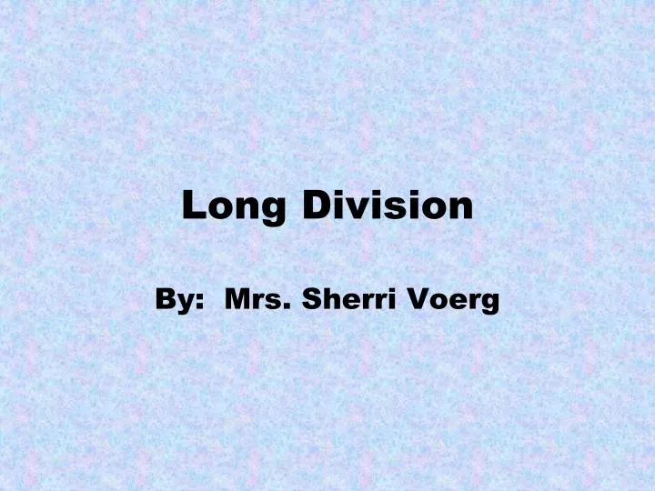 long division