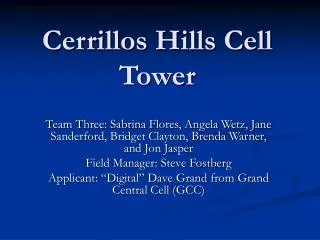 Cerrillos Hills Cell Tower