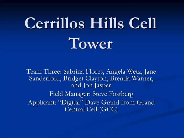 cerrillos hills cell tower