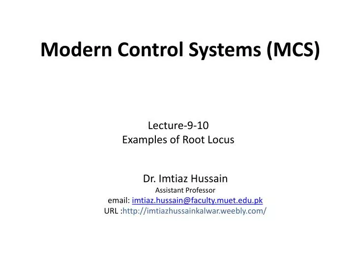 modern control systems mcs