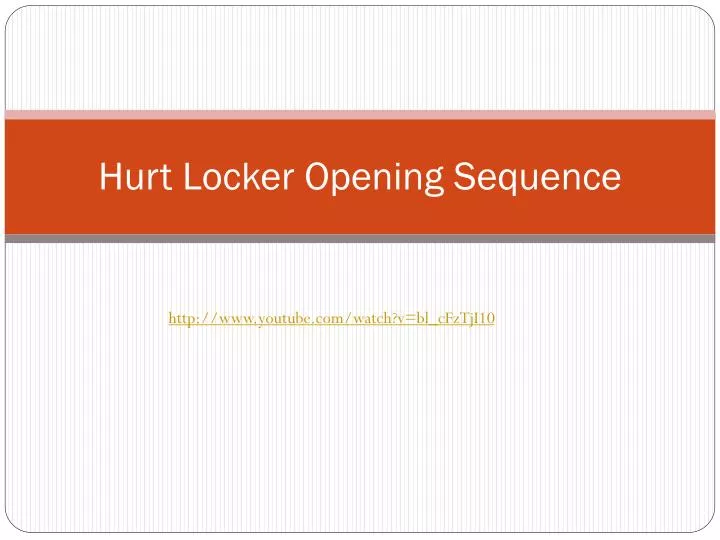 hurt locker opening sequence