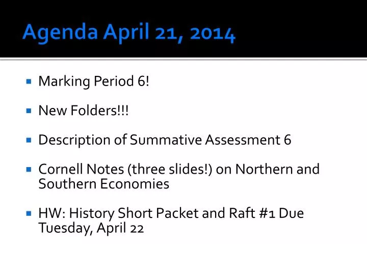 agenda april 21 2014