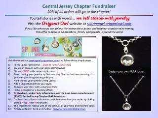 Central Jersey Chapter Fundraiser 20% of all orders will go to the chapter!