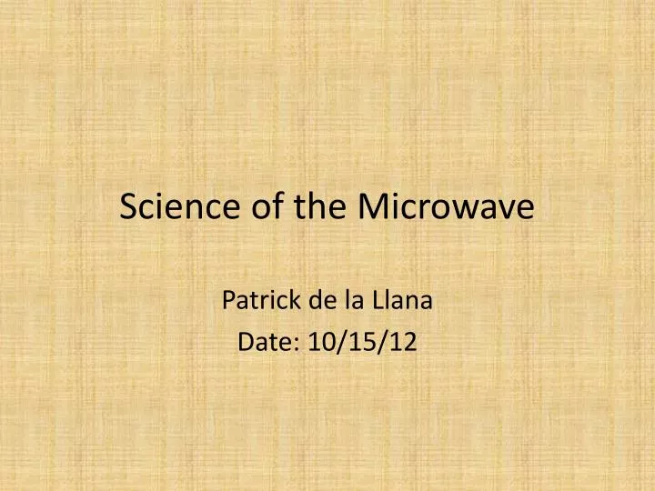 science of the microwave