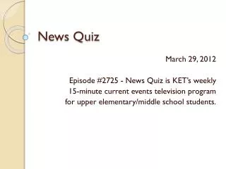 News Quiz