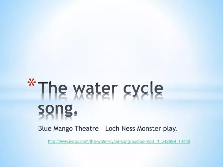 the water cycle song