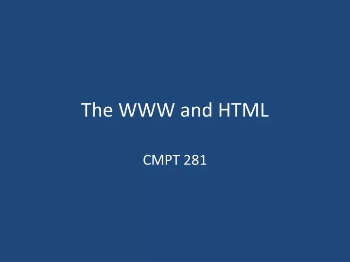 the www and html
