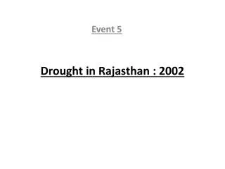 Drought in Rajasthan : 2002